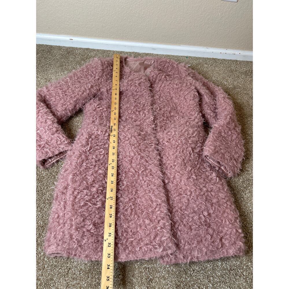 Via Spiga Reversible Curly Faux Fur Coat Lightweight reversible dusty pink curly - Picture 4 of 14